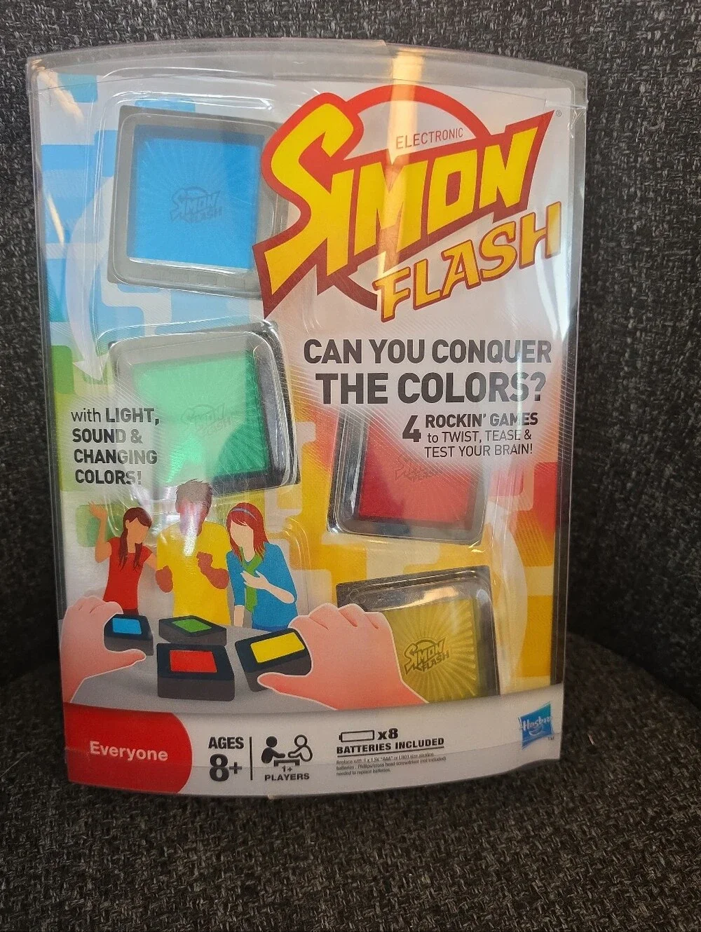 NIP 2009 Hasbro MB Electronic Simon Flash 4 Rockin' Games 1+ Players Ages 8+